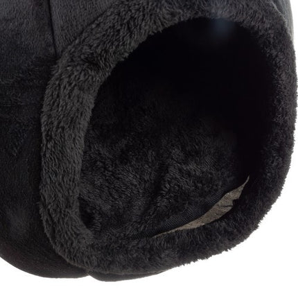 Purlov Pluche Kattenhuisje met Oren - 37 x 34 cm - Zwart - Wasbaar