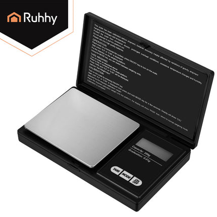Ruhhy Precisie Pocketweegschaal - 200g x 0.01g - Zwart