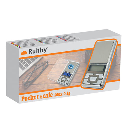 Ruhhy Pocketweegschaal - Tot 500g - 0.1g Precisie - Voor Sieraden en Medicijnen