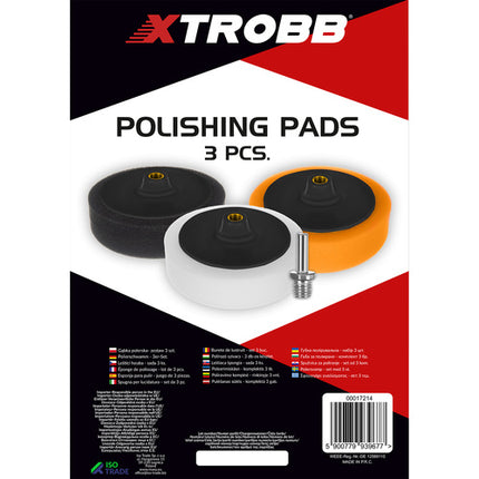 Xtrobb Polijstsponzen Set - 145 mm - 3-delig - Inclusief Adapter