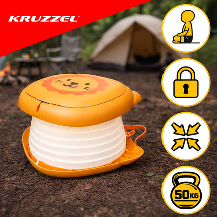 Kruzzel Draagbaar Reispotje - Leeuw Design - Opvouwbaar - Tot 50 kg