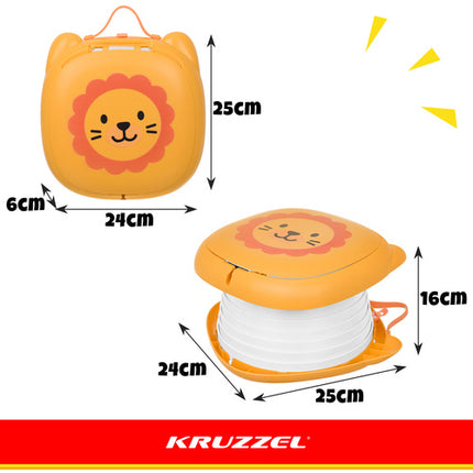 Kruzzel Draagbaar Reispotje - Leeuw Design - Opvouwbaar - Tot 50 kg