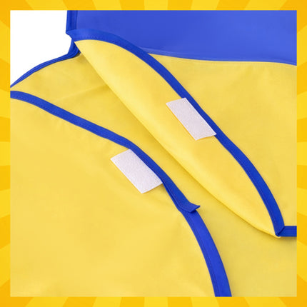 Kruzzel Kinder Schort Maat S - Waterdicht - Met Mouwen - Geel/Blauw