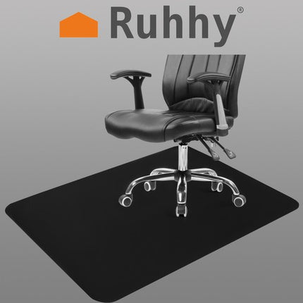 Ruhhy Beschermmat voor Bureaustoel - 130 x 90 cm - Zwart - Polypropyleen