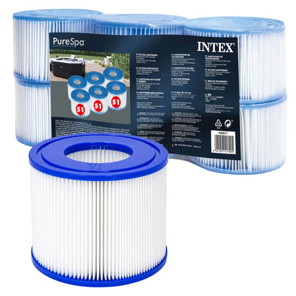 Intex 29011 S1 Jacuzzi Filter - 6 Stuks - Voor PureSpa