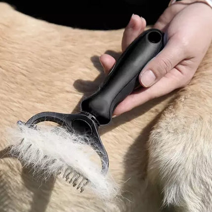 Purlov Dubbelzijdige Trimmer en Kam - Voor Honden en Katten - Zwart