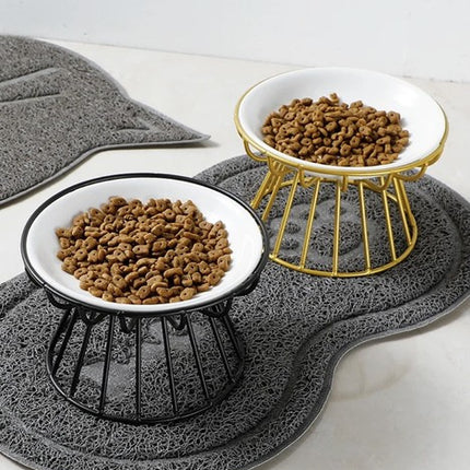 Purlov Voermat voor Huisdieren - Dubbel - 45 x 26 cm - Grijs - Antislip