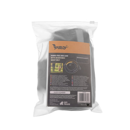 Purlov Hardloopriem met Heupgordel - 2 Meter - Tot 50 kg - Zwart/Geel