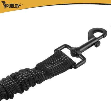 Purlov Hardloopriem met Heupgordel - 2 Meter - Tot 50 kg - Zwart/Geel