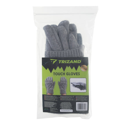 Trizand 26073 Touchscreen Handschoenen - Grijs - 2-in-1 Set