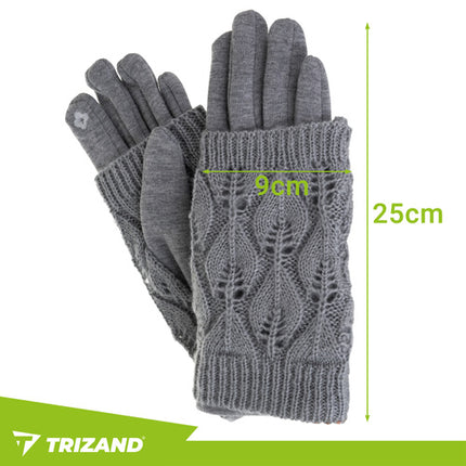 Trizand 26073 Touchscreen Handschoenen - Grijs - 2-in-1 Set