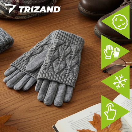 Trizand 26073 Touchscreen Handschoenen - Grijs - 2-in-1 Set