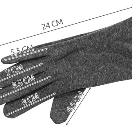 Trizand Touchscreen Handschoenen - Maat M - Met Warmers - Grijs