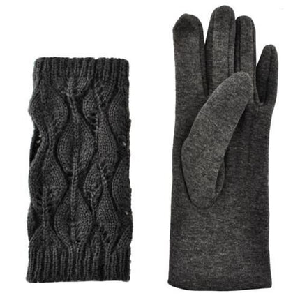Trizand Touchscreen Handschoenen - Maat M - Met Warmers - Grijs