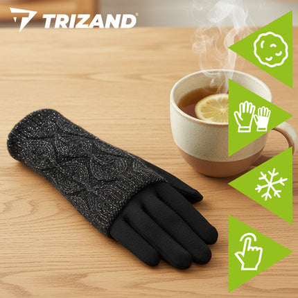 Trizand Touchscreen Handschoenen - Maat M - Met Warmers - Zwart
