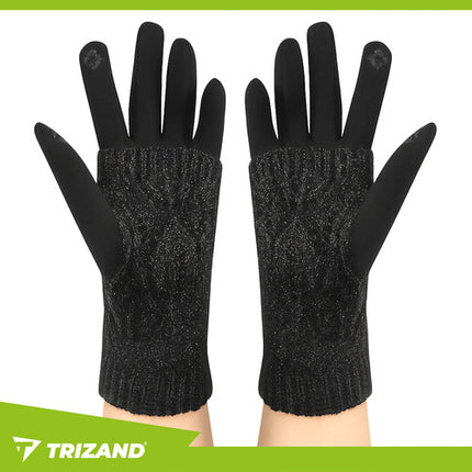 Trizand Touchscreen Handschoenen - Maat M - Met Warmers - Zwart
