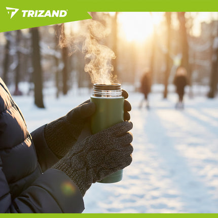 Trizand Touchscreen Handschoenen - Maat M - Met Warmers - Zwart