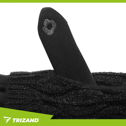 Trizand Touchscreen Handschoenen - Maat M - Met Warmers - Zwart