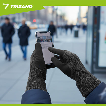 Trizand Touchscreen Handschoenen - Maat M - Met Warmers - Zwart