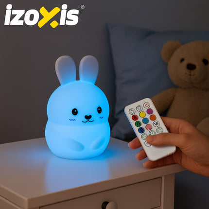Izoxis 26204 RGB Konijn Nachtlampje - Siliconen - Met Afstandsbediening
