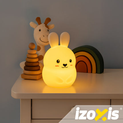 Izoxis 26204 RGB Konijn Nachtlampje - Siliconen - Met Afstandsbediening
