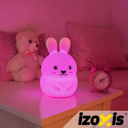 Izoxis 26204 RGB Konijn Nachtlampje - Siliconen - Met Afstandsbediening