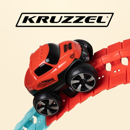 Kruzzel Flexibele Racebaan - 193-Delig - Met Lichtgevende Auto