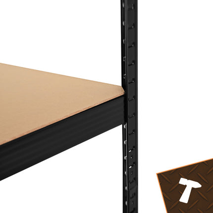 Bigstren Metalen Stellingkast - 150 x 75 x 30 cm - 4 Legborden - Zwart