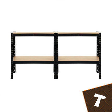 Bigstren Metalen Stellingkast - 150 x 75 x 30 cm - 4 Legborden - Zwart