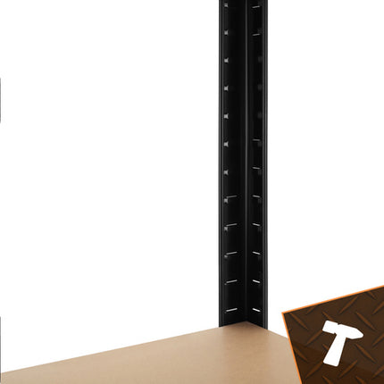 Bigstren Metalen Stellingkast - 180 x 100 x 60 cm - 5 Legborden - Zwart