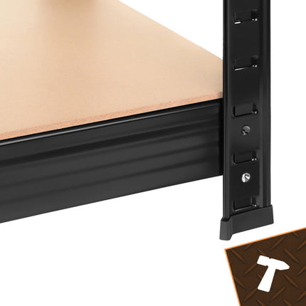 Bigstren Metalen Stellingkast - 180 x 100 x 60 cm - 5 Legborden - Zwart