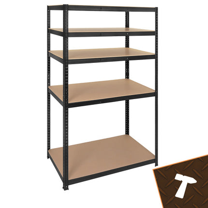 Bigstren Metalen Stellingkast - 180 x 100 x 60 cm - 5 Legborden - Zwart