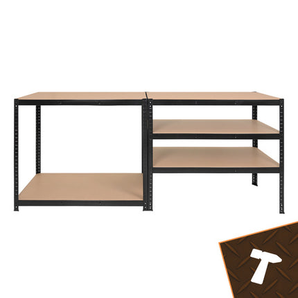 Bigstren Metalen Stellingkast - 180 x 100 x 60 cm - 5 Legborden - Zwart