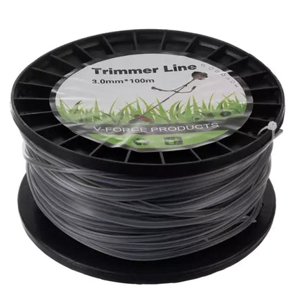 Bigstren Maaidraad voor Bosmaaier - 3 mm x 100 m - Vierkant - Zwart