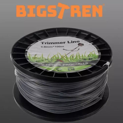 Bigstren Maaidraad voor Bosmaaier - 3 mm x 100 m - Vierkant - Zwart