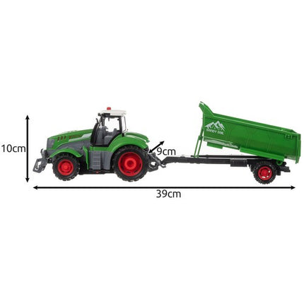 Kruzzel RC Tractor met Kiepkar - Afstandsbediening - 39 cm