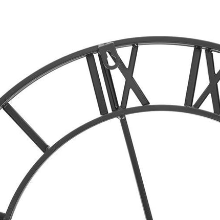 Ruhhy Retro Wandklok - 47 cm - Romeinse Cijfers - Metaal - Zwart