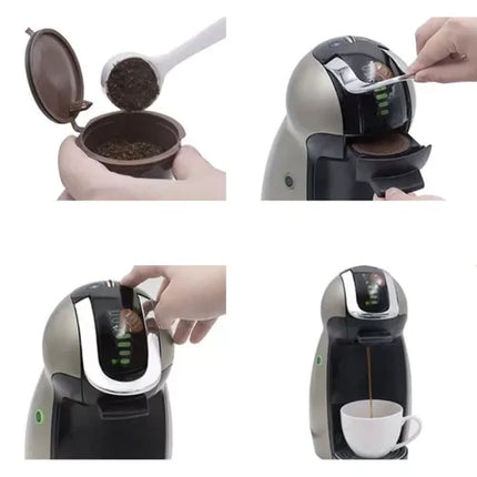 Ruhhy 23028 Herbruikbare Koffiecapsules Set - 6 Stuks - Bruin