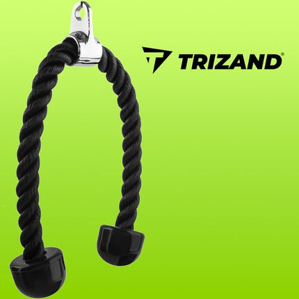 Trizand Triceps Touw - 70 cm - Voor Kabelstation - Zwart