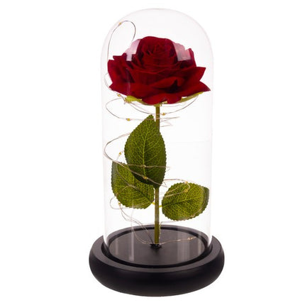 Malatec Eeuwige Roos in Glas met LED - Cadeauverpakking - Warm Wit