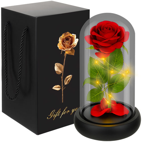 Ruhhy Eeuwige Roos in Glas - XL - Met LED Verlichting - In Cadeaubox