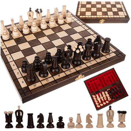 Ruhhy Royal Schaken - 31 x 31 cm - Houten Schaakset - Luxe Design