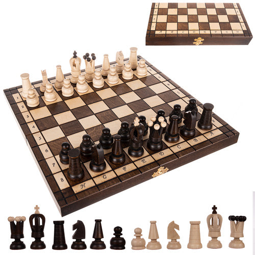 Ruhhy Royal Schaken - 31 x 31 cm - Houten Schaakset - Luxe Design