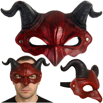Ruhhy Demon/Duivel Masker - Halloween Verkleedmasker - Rood/Zwart
