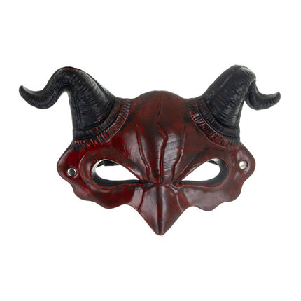 Ruhhy Demon/Duivel Masker - Halloween Verkleedmasker - Rood/Zwart