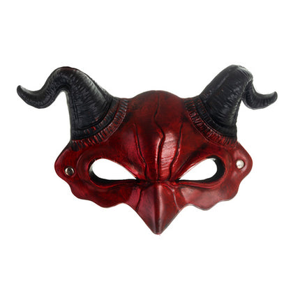 Ruhhy Demon/Duivel Masker - Halloween Verkleedmasker - Rood/Zwart