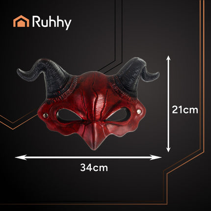 Ruhhy Demon/Duivel Masker - Halloween Verkleedmasker - Rood/Zwart