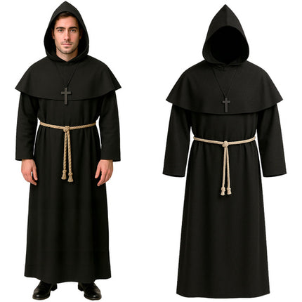 Ruhhy Monnik Kostuum - Halloween Verkleedkleding - Maat L - Zwart