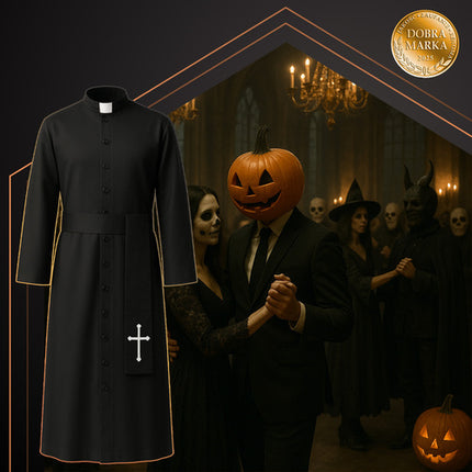 Ruhhy Priester Kostuum - Halloween Verkleedkleding - Maat XL/XXL - Zwart