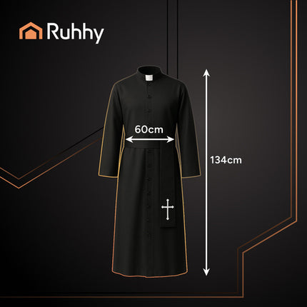 Ruhhy Priester Kostuum - Halloween Verkleedkleding - Maat XL/XXL - Zwart